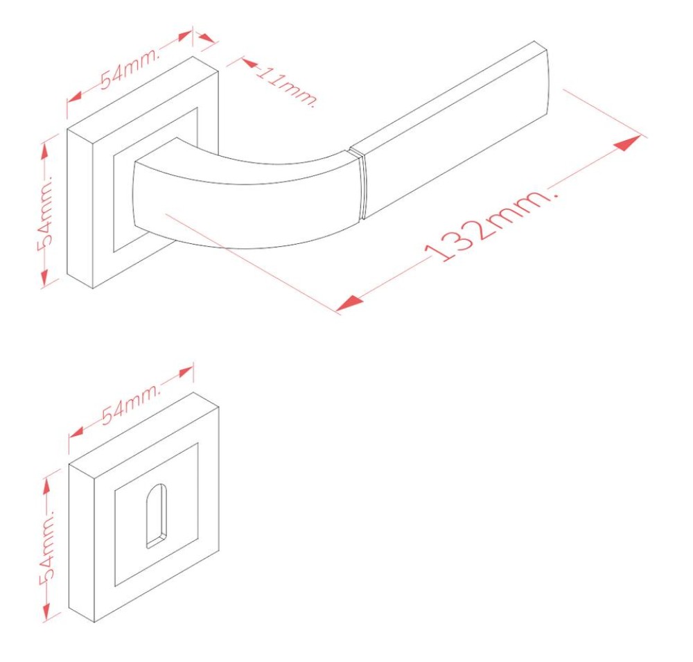 Χερούλι καμαρόπορτας ροζέτα AS-252 JALE  μαύρο (1 σετ / 2 τεμ)