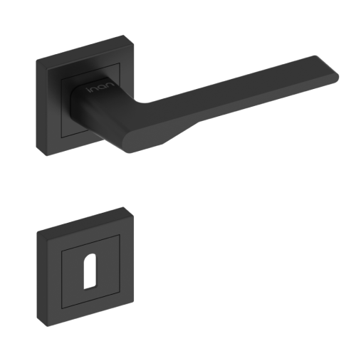 Χερούλι καμαρόπορτας AS-253 LEYLA ροζέτα μαύρο  (1 σετ / 2 τεμ)