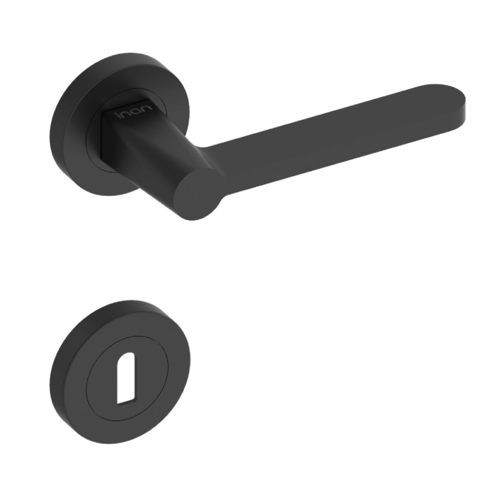 Χερούλι καμαρόπορτας AS-254 GAMZE ροζέτα μαύρο  (1 σετ / 2 τεμ)