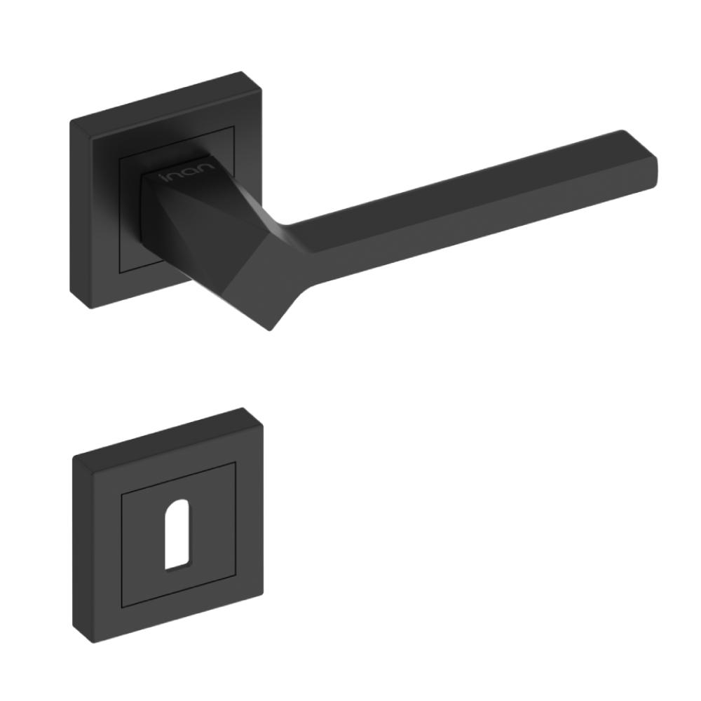 Χερούλι καμαρόπορτας AS-255 ZEYNEP ροζέτα μαύρο  (1 σετ / 2 τεμ)