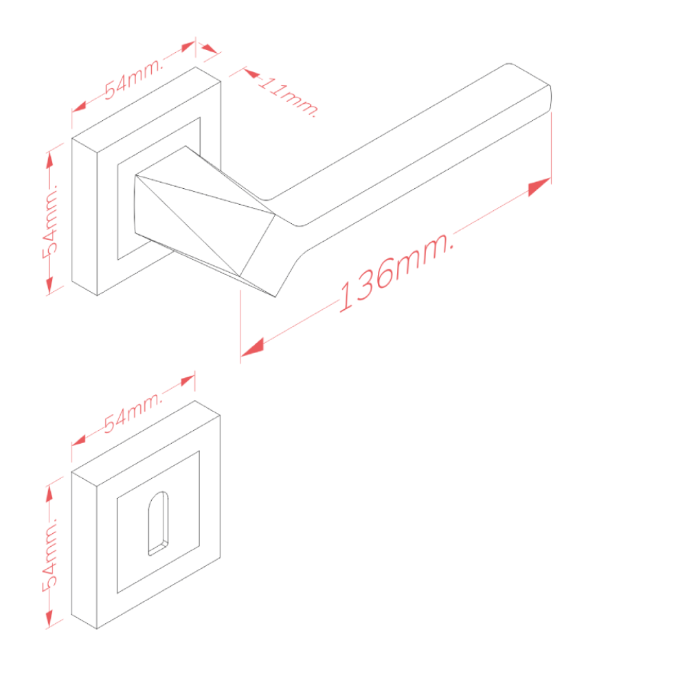 Χερούλι καμαρόπορτας AS-255 ZEYNEP ροζέτα μαύρο  (1 σετ / 2 τεμ)