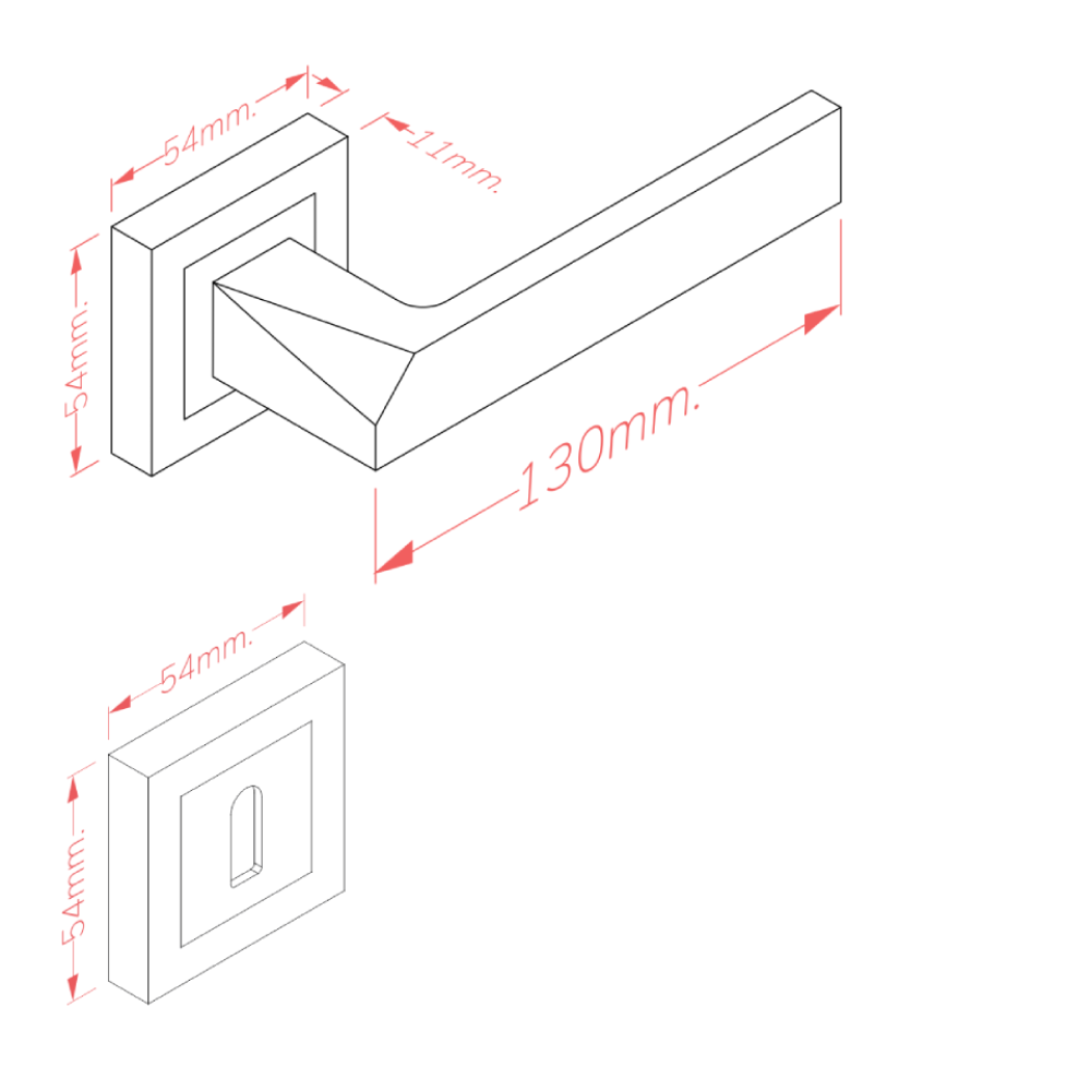 Χερούλι καμαρόπορτας AS-256 MINE ροζέτα μαύρο  (1 σετ / 2 τεμ)