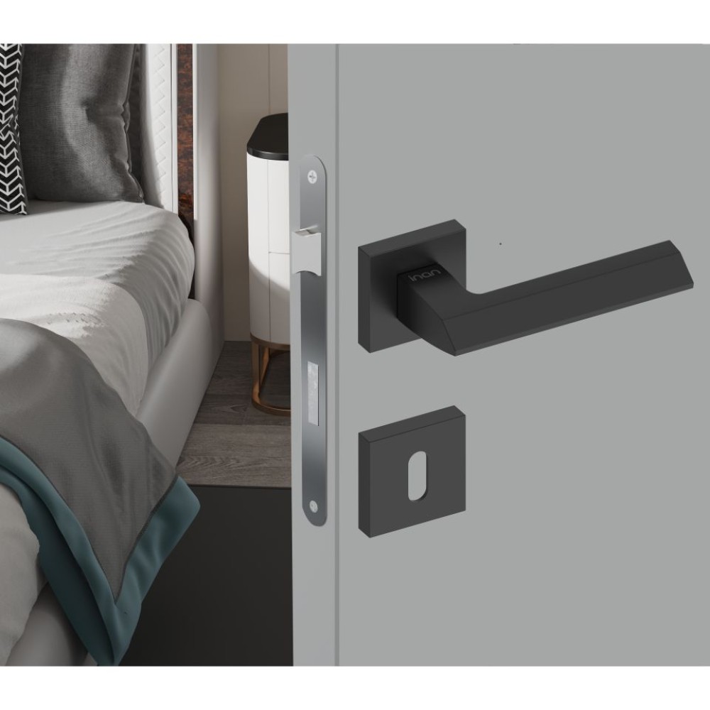 500R Cairo Χερούλι καμαρόπορτας ροζέτα μαύρο (1σετ/2τεμ)