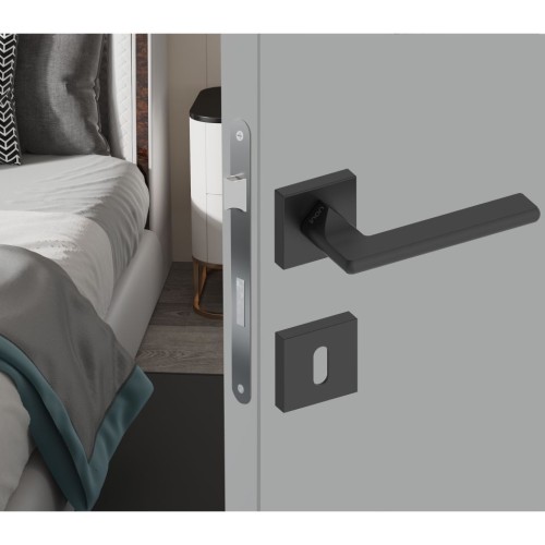 505R Berlin Χερούλι καμαρόπορτας ροζέτα μαύρο (1σετ/2τεμ)