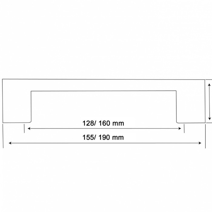 Λαβή επίπλου 413  ματ χρώμιο 192mm