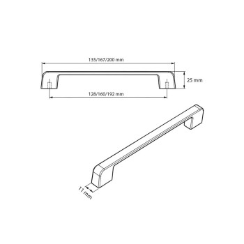 Λαβή επίπλου 6005  192mm λευκό