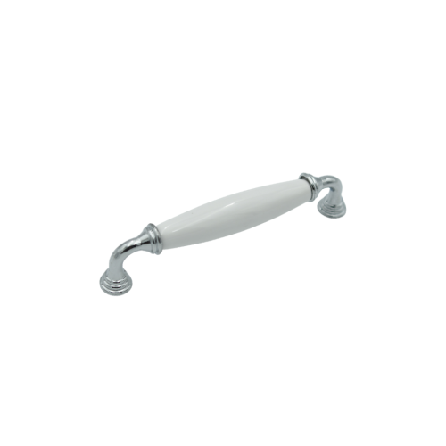 Λαβή επίπλου 752 πορσελάνη 128mm χρώμιο