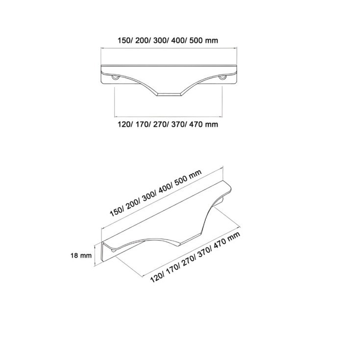 Λαβή επίπλου 851 μαύρο 200mm