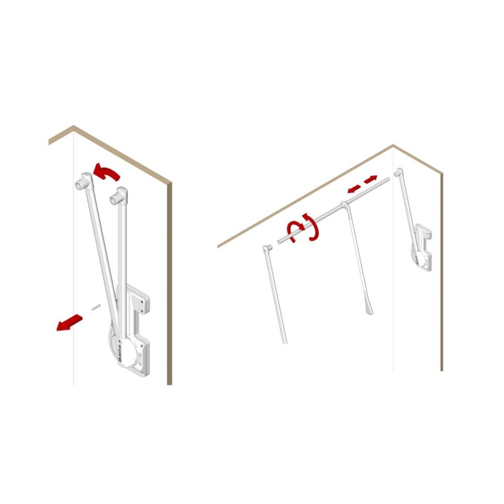 Μηχανισμός Ασανσέρ Ντουλάπας  Ανθρακί 15 Kg 