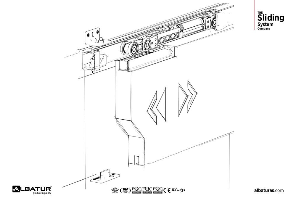 DoorSlide 9725  120 Kg - Μηχανισμός Συρόμενης Πόρτας Φρένο Διπλής Κατεύθυνσης