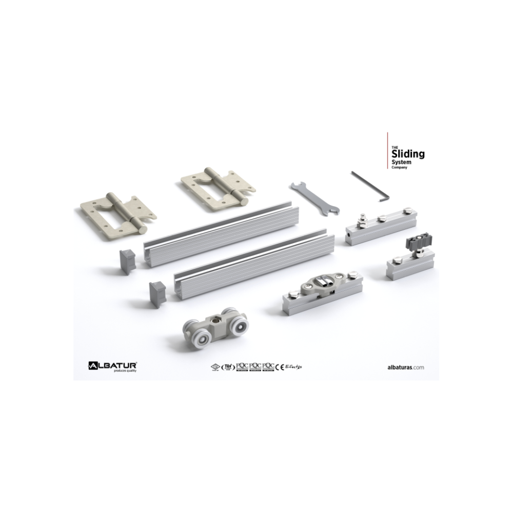 Μηχ/μός ALB 9062 Συρόμενης Πτυσσόμενης Πόρτας 60 Kg για Πάχος 36-60 mm