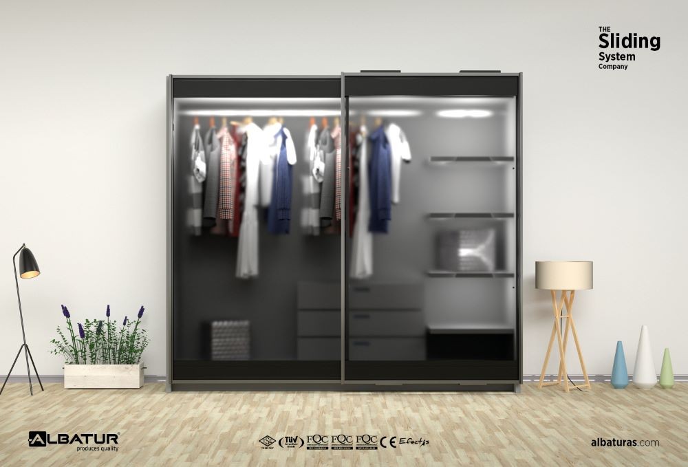 TopSlide 8232 Frame 100 Kg - Συρόμενος Μηχανισμός Πλαισίου 2 Φύλλης Ντουλάπας 