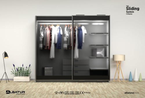 TopSlide 8232 Frame 100 Kg - Συρόμενος Μηχανισμός Πλαισίου 2 Φύλλης Ντουλάπας 