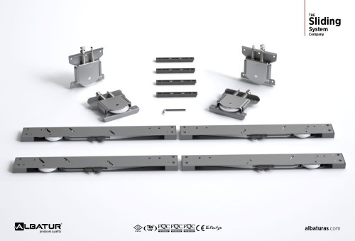 Μηχ/μός ALB 1071 Συρόμενης Ντουλάπας 50 Kg  για Πόρτα 18-30 mm