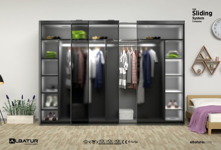 TopSlide 8233 Frame 100 Kg - Συρόμενος Μηχανισμός Πλαισίου 3 Φύλλης Ντουλάπας