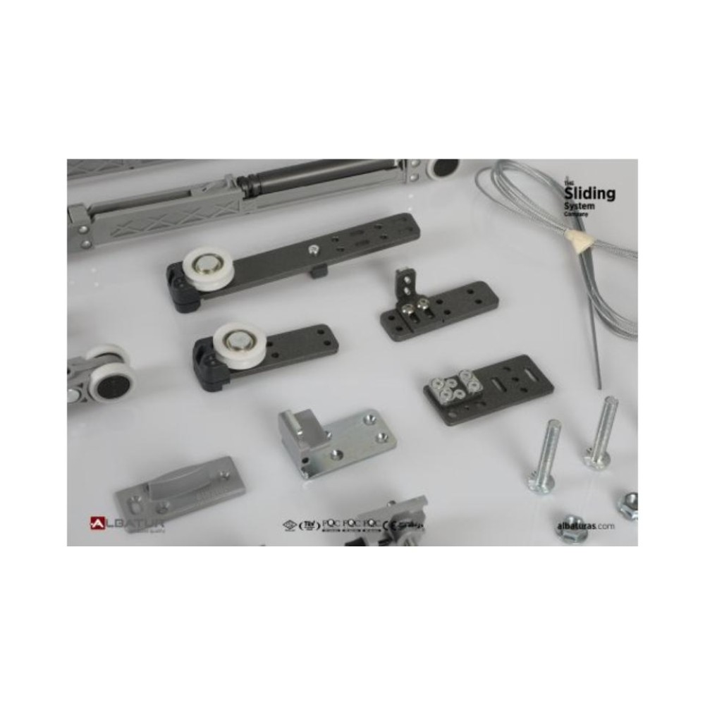 Μηχ/μός ALB 0251 Τηλ/κός 1-Φυλλής Συρόμενης Πόρτας 80 Kg Φρένο Μονής Κατεύθυνσης για Πάχος 30-50 mm