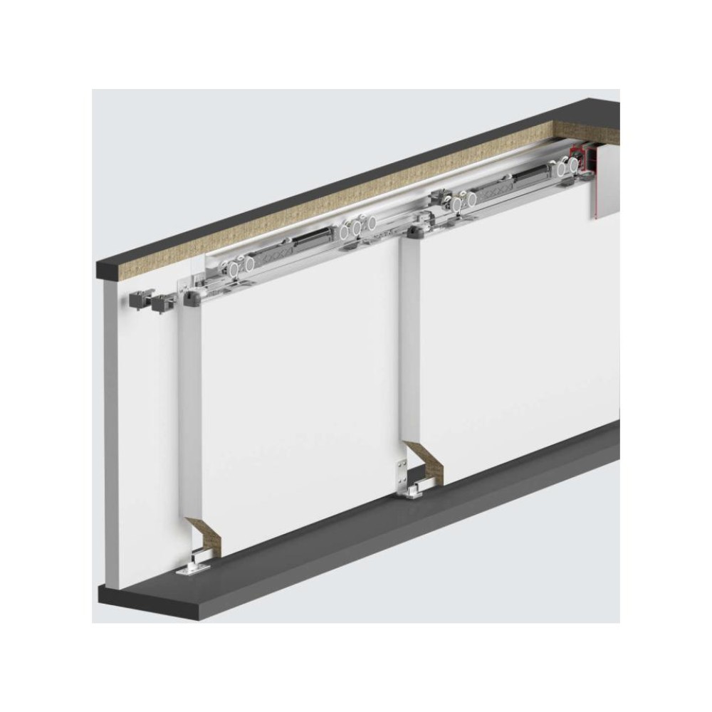 Μηχ/μός ALB 0252 Τηλ/κός 2-Φυλλής Συρόμενης Πόρτας 80 Kg Φρένο Μονής Κατεύθυνσης για Πάχος 30-50 mm