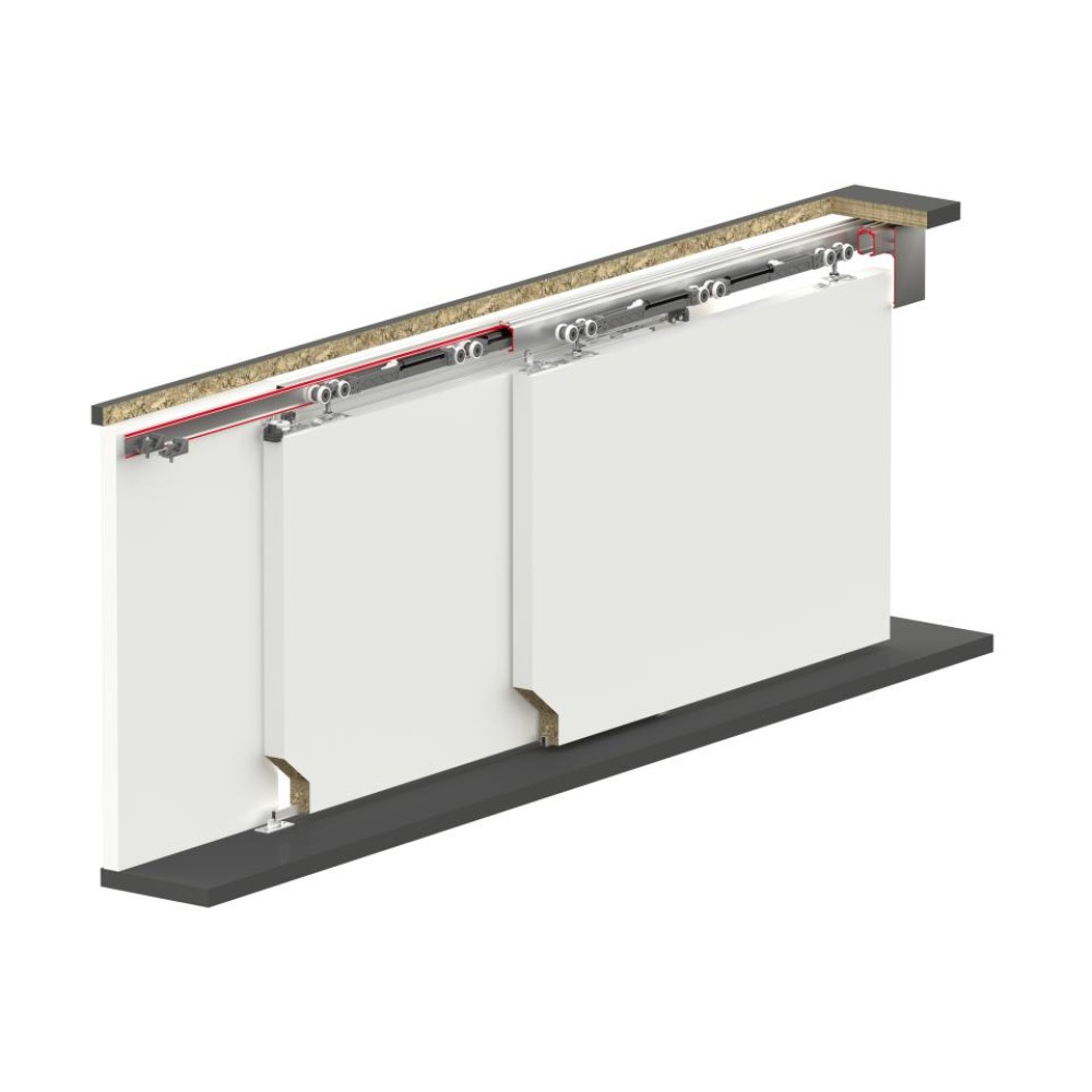 Μηχ/μός ALB 0261 Τηλ/κός 1-Φυλλής Συρόμενης Πόρτας 80 Kg Φρένο Διπλής Κατεύθυνσης για Πάχος 30-50 mm