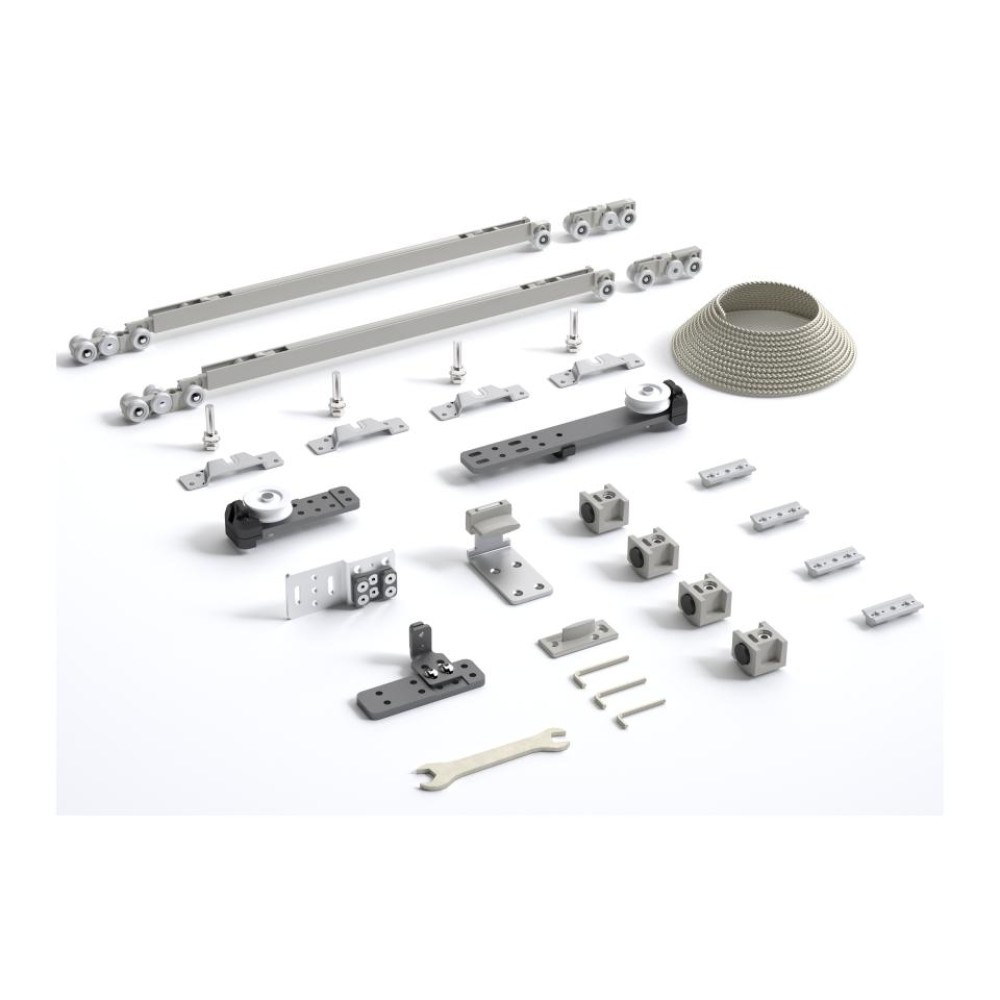 Μηχ/μός ALB 0452 Τηλ/κός 2-Φυλλής Συρόμενης Πόρτας 60 Kg Φρένο Διπλής Κατεύθυνσης για Πάχος 30-50 mm