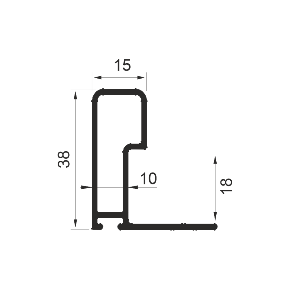 Λαβή προφίλ πόρτας Κ-04 εξωτερικό συρόμενης ντουλάπας 250 cm